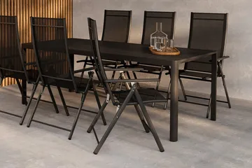 Matgrupp Venture Home Svart Svart 6st - Hagemøbler - Hagegruppe - Spisegrupper hage