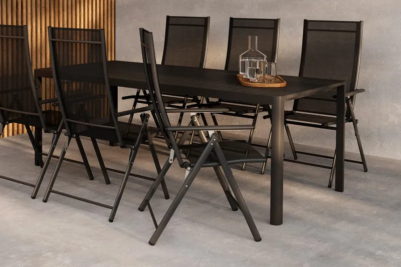 Matgrupp Venture Home Svart Svart 6st - Hagemøbler - Hagegruppe - Spisegrupper hage