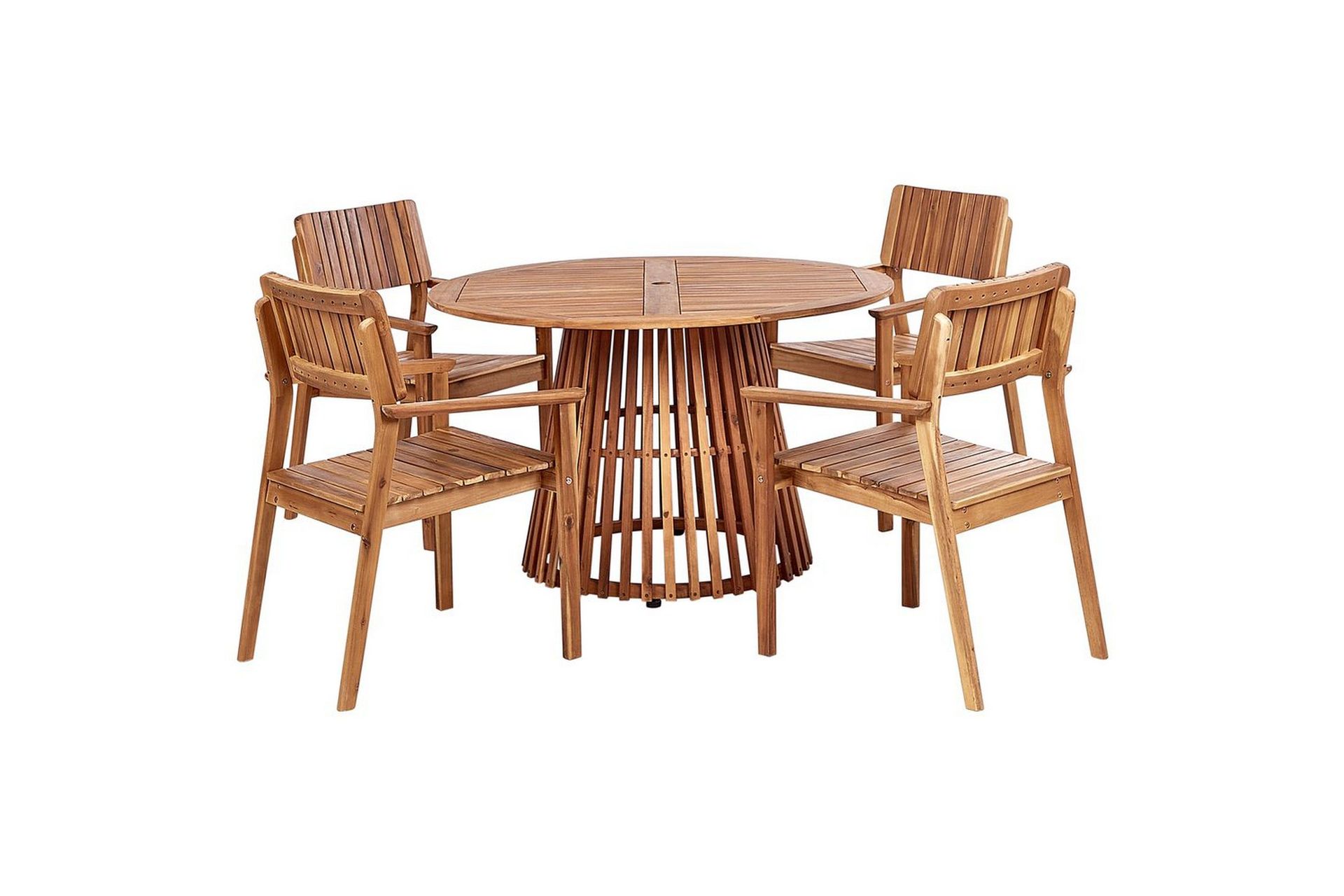 Matsalsset Beliani Agello Ljus trä, 4-Sits, Nej Light wood -