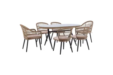 Matsalsset Beliani Aliano Beige - Hagemøbler - Hagegruppe - Spisegrupper hage