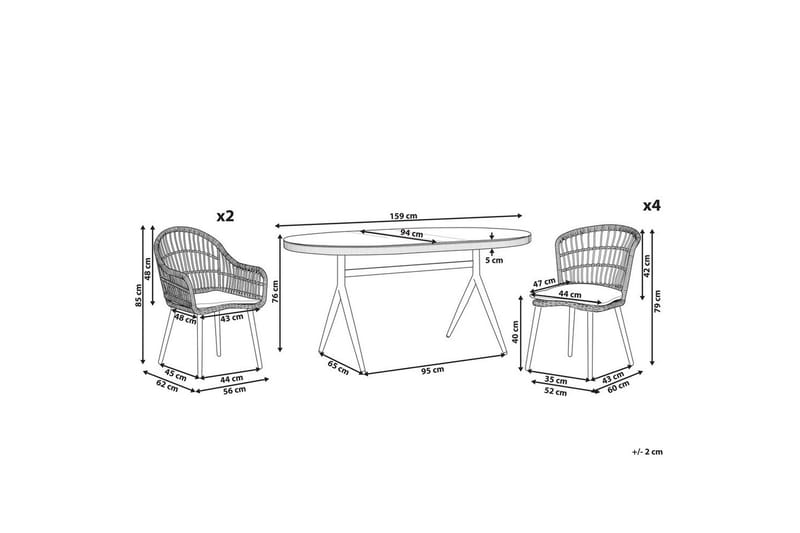 Matsalsset Beliani Aliano Beige - Hagemøbler - Hagegruppe - Spisegrupper hage
