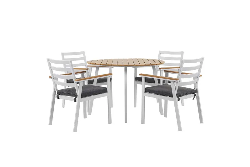 Matsalsset Beliani Cavoli Vit/ljust trä/beige White||Light wood||Grey, undefined