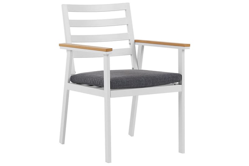 Matsalsset Beliani Cavoli Vit/ljust trä/beige White||Light wood||Grey - Hagemøbler - Hagegruppe - Spisegrupper hage