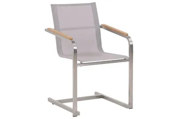 Matsalsset Beliani Cosoleto Grå/Silver, 4-Sits White||Beige||Silver - Hagemøbler - Hagegruppe - Spisegrupper hage