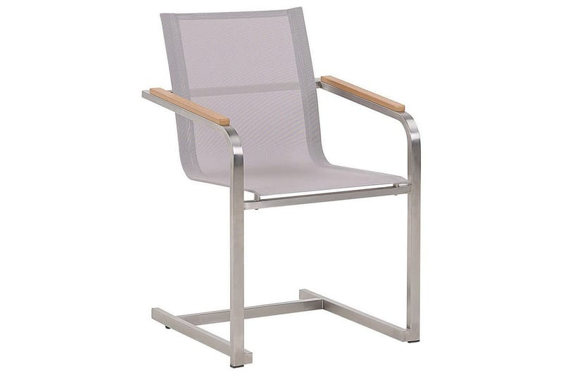 Matsalsset Beliani Cosoleto Grå/Silver, 4-Sits White||Beige||Silver - Hagemøbler - Hagegruppe - Spisegrupper hage
