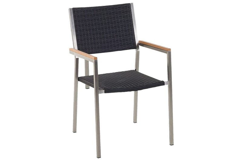Matsalsset Beliani Cosoleto/Grosseto Grå/Silver, 6-Sits Black||Silver - Hagemøbler - Hagegruppe - Spisegrupper hage
