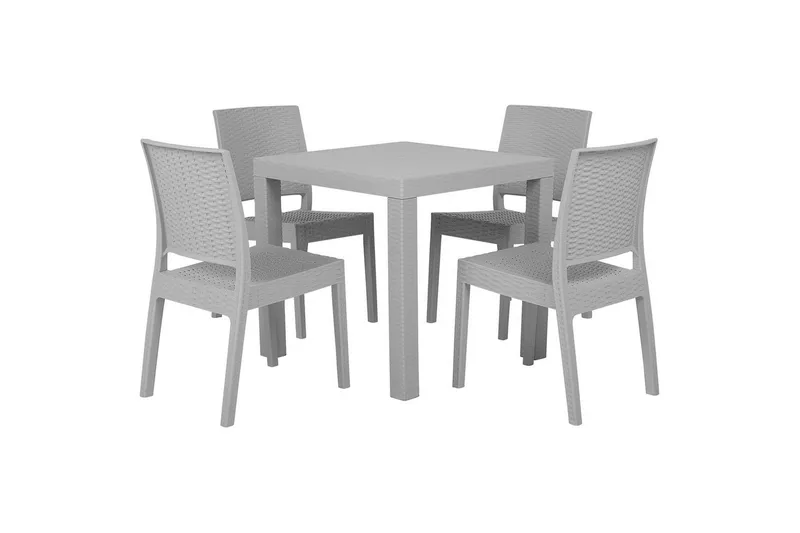 Matsalsset Beliani Fossano Grå, 4-Sits Grey, undefined