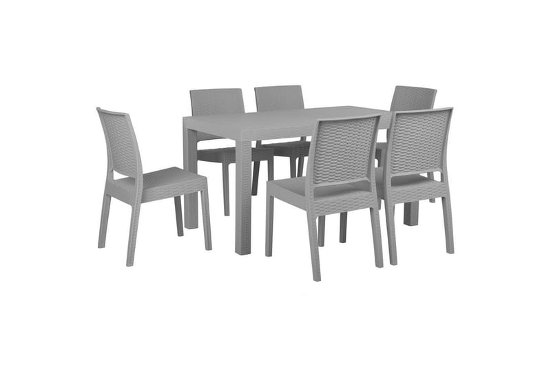 Matsalsset Beliani Fossano Ljusgrå, 6-Sits Light grey, undefined