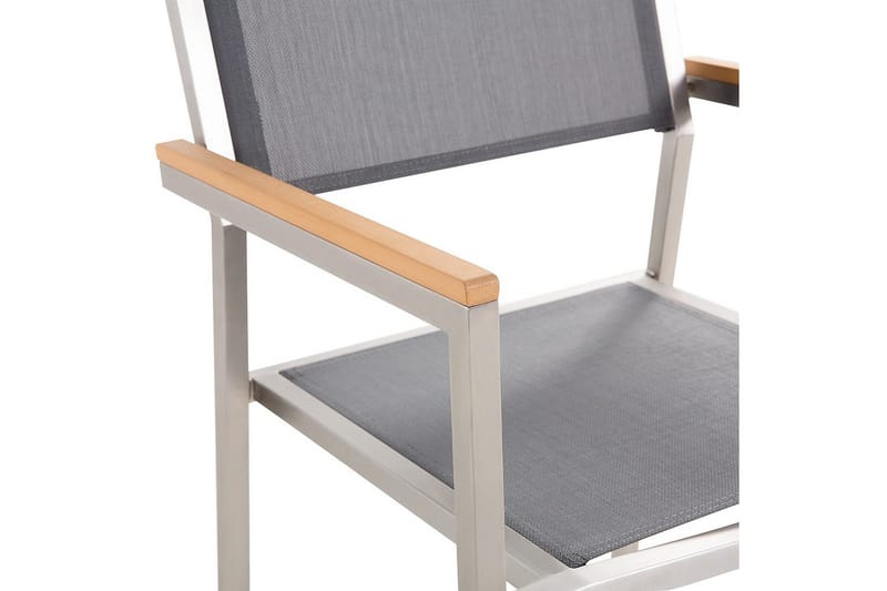 Matsalsset Beliani Grosseto Grafitgrå/Svart/Silver, 6-Sits Grey||Silver - Hagemøbler - Hagegruppe - Spisegrupper hage