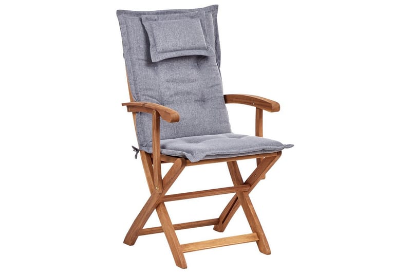 Matsalsset Beliani Maui II Flerfärgad/beige/blå/ljus trä, 8-Sits Light wood||Grey - Hagemøbler - Hagegruppe - Spisegrupper hage