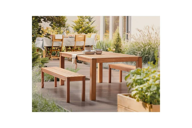 Matsalsset Beliani Monsano Light wood - Hagemøbler - Hagegruppe - Spisegrupper hage