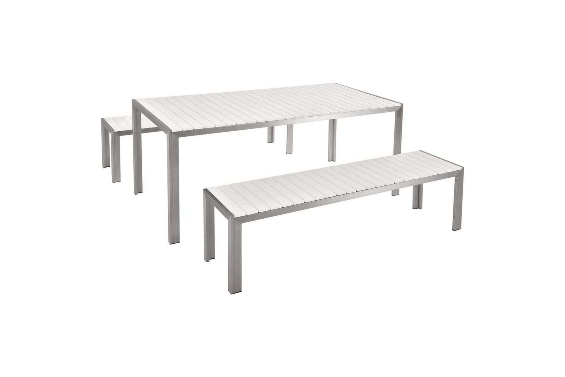 Matsalsset Beliani Nardo Ljus trä/svart White\|\|Silver -