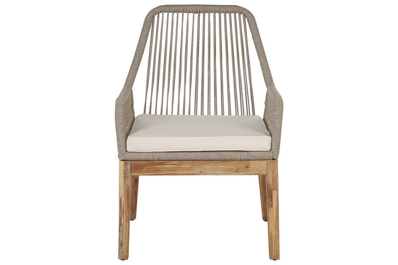 Matsalsset Beliani Oristano Grå/beige/ljus trä, 4-Sits Grey||Beige||Light wood - Hagemøbler - Hagegruppe - Spisegrupper hage