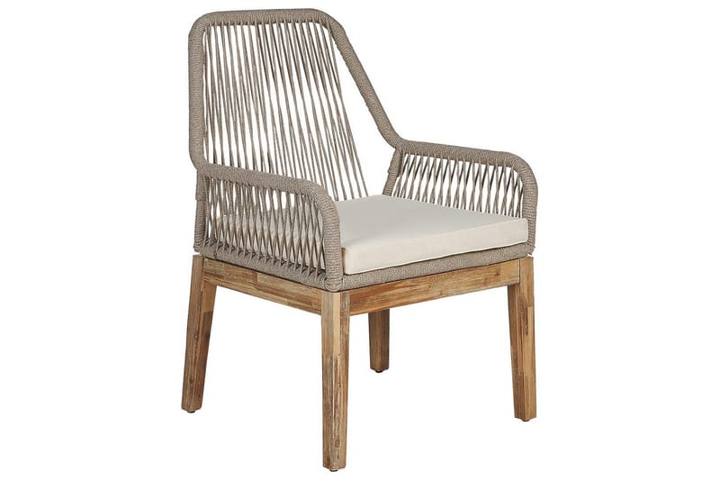 Matsalsset Beliani Oristano Grå/beige/ljus trä, 4-Sits Grey||Beige||Light wood - Hagemøbler - Hagegruppe - Spisegrupper hage