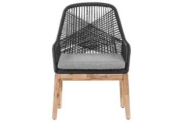 Matsalsset Beliani Oristano Grå/beige/ljus trä, 4-Sits Grey||Black||Light wood - Hagemøbler - Hagegruppe - Spisegrupper hage