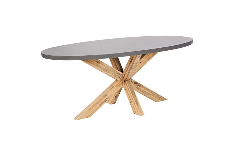 Matsalsset Beliani Oristano Grå/Svart/Ljus träfärg, 6-Sits Grey||Black - Hagemøbler - Hagegruppe - Spisegrupper hage