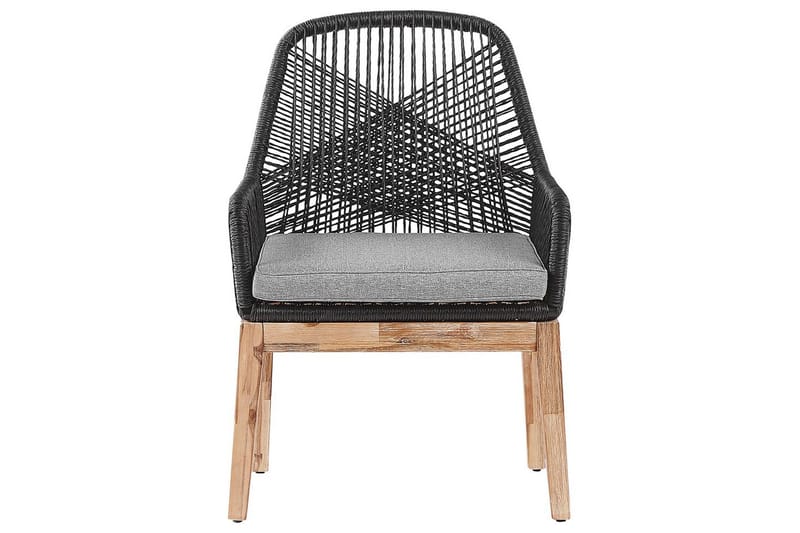 Matsalsset Beliani Oristano Grå/Svart/Ljus träfärg, 6-Sits Grey||Black - Hagemøbler - Hagegruppe - Spisegrupper hage