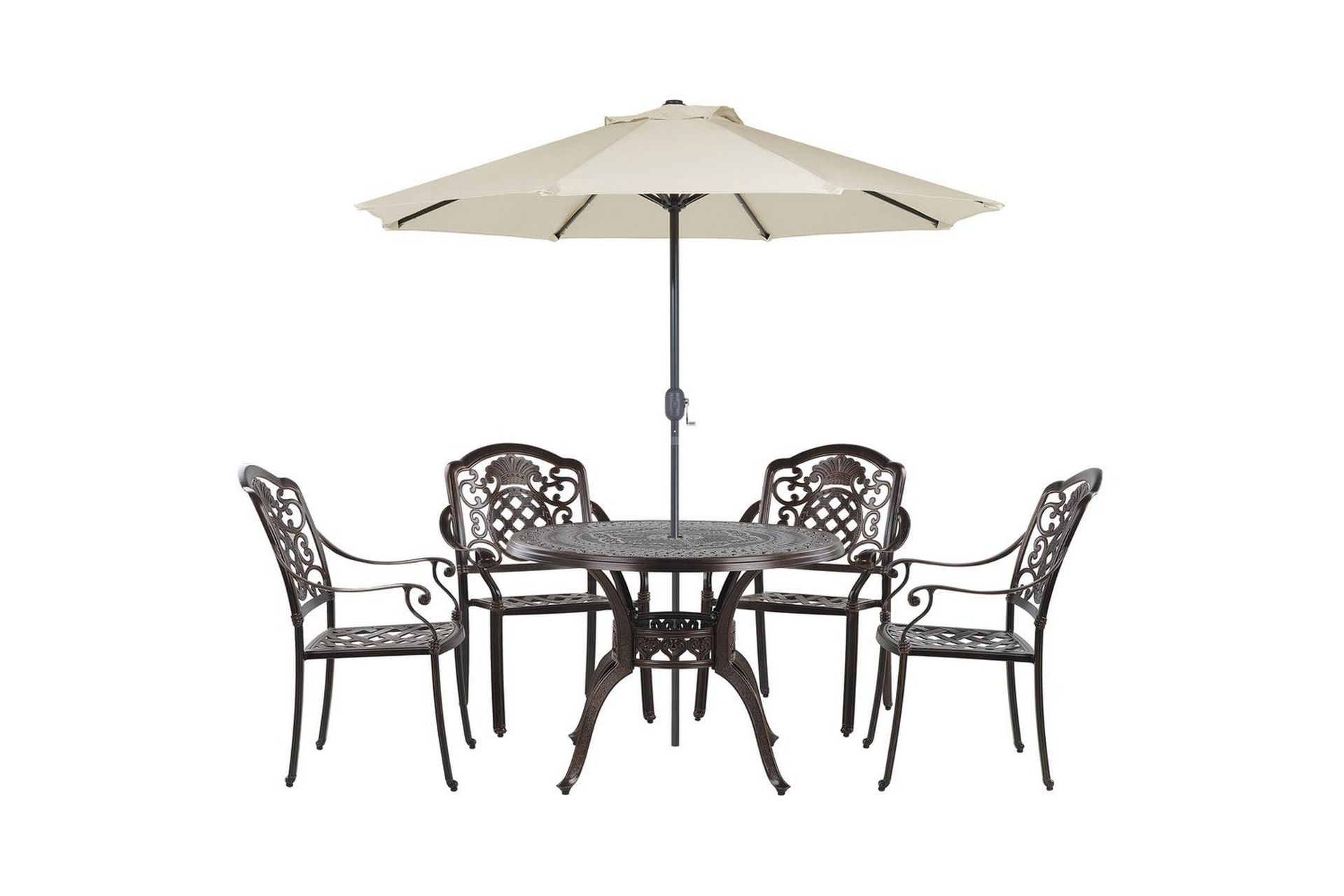 Matsalsset Beliani Salento med parasoll Dark brown -
