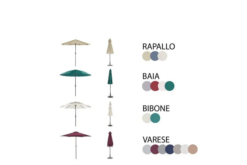 Matsalsset Beliani Salento med parasoll Dark brown - Hagemøbler - Hagegruppe - Spisegrupper hage