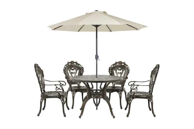 Matsalsset Beliani Sapri med parasoll Dark brown, undefined