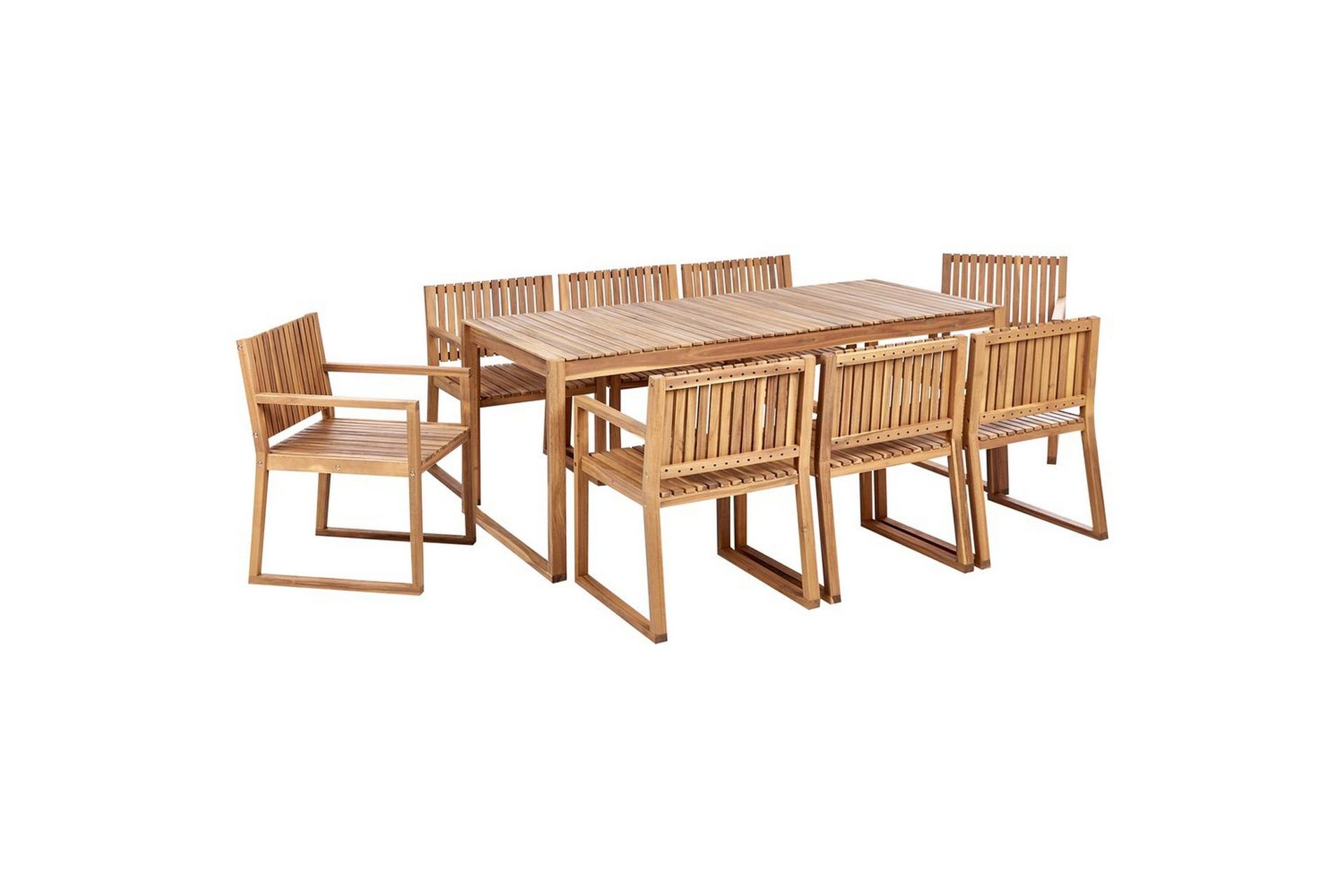 Matsalsset Beliani Sassari II 8-Sits Light wood -