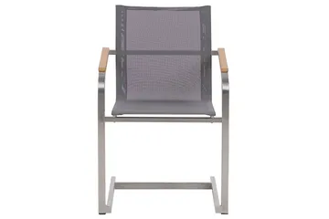 Matsalsset Beliani Valcanetto/Cosoleto Vit/Beige/Silver, 6-Sits White||Grey||Silver - Hagemøbler - Hagegruppe - Spisegrupper hage