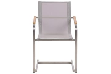 Matsalsset Beliani Valcanetto/Cosoleto Vit/Beige/Silver, 8-Sits White||Beige||Silver - Hagemøbler - Hagegruppe - Spisegrupper hage