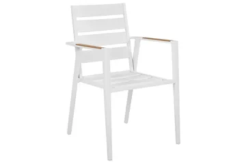 Matsalsset Beliani Valcanetto/Taviano Svart/grått/ljust trä, 6-Sits White||Grey||Light wood - Hagemøbler - Hagegruppe - Spisegrupper hage