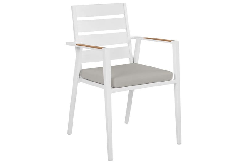 Matsalsset Beliani Valcanetto/Taviano Svart/grått/ljust trä, 6-Sits White||Grey||Light wood - Hagemøbler - Hagegruppe - Spisegrupper hage