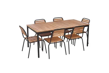 Matsalsset Beliani Vallese Light wood - Hagemøbler - Hagegruppe - Spisegrupper hage
