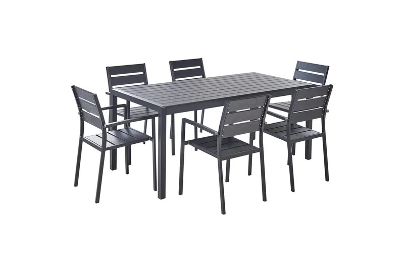 Matsalsset Beliani Vernio Ljus trä/svart Black, undefined