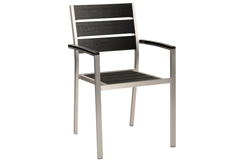 Matsalsset Beliani Vernio Ljus trä/svart Black||Silver - Hagemøbler - Hagegruppe - Spisegrupper hage