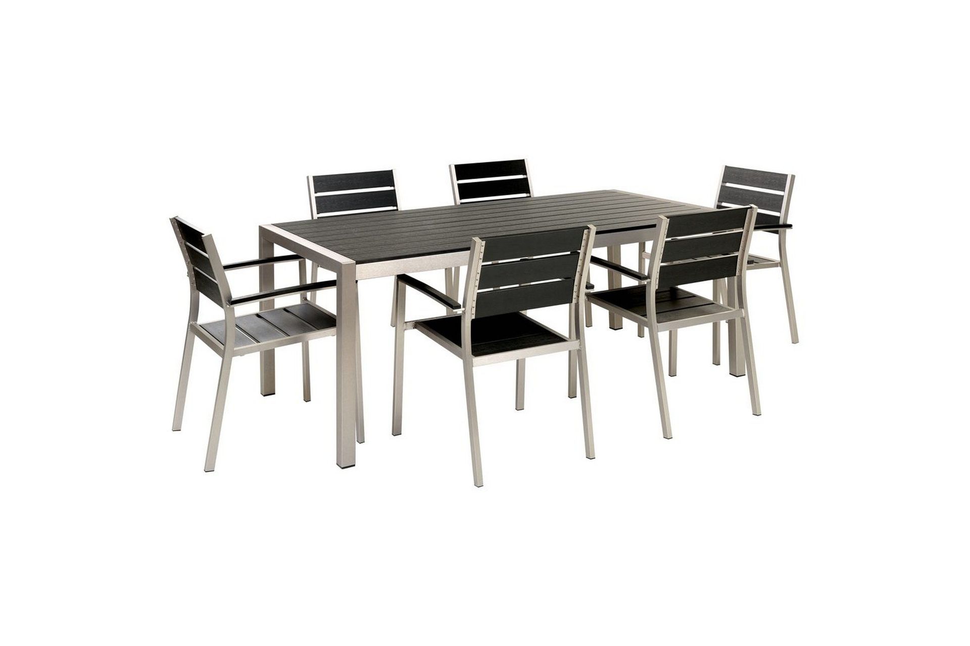 Matsalsset Beliani Vernio Ljus trä/svart Black\|\|Silver -
