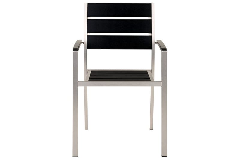 Matsalsset Beliani Vernio Ljus trä/svart Black||Silver - Hagemøbler - Hagegruppe - Spisegrupper hage