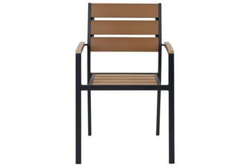 Matsalsset Beliani Vernio Ljus trä/svart Light wood||Black - Hagemøbler - Hagegruppe - Spisegrupper hage