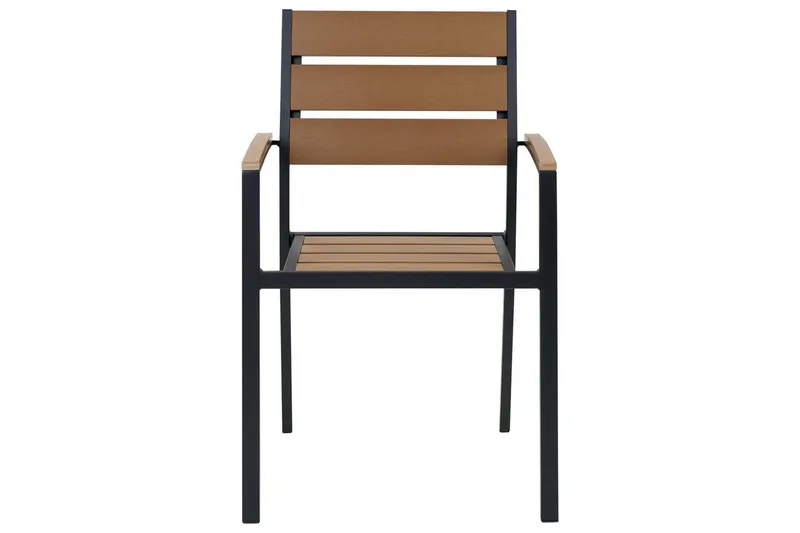 Matsalsset Beliani Vernio Ljus trä/svart Light wood||Black - Hagemøbler - Hagegruppe - Spisegrupper hage