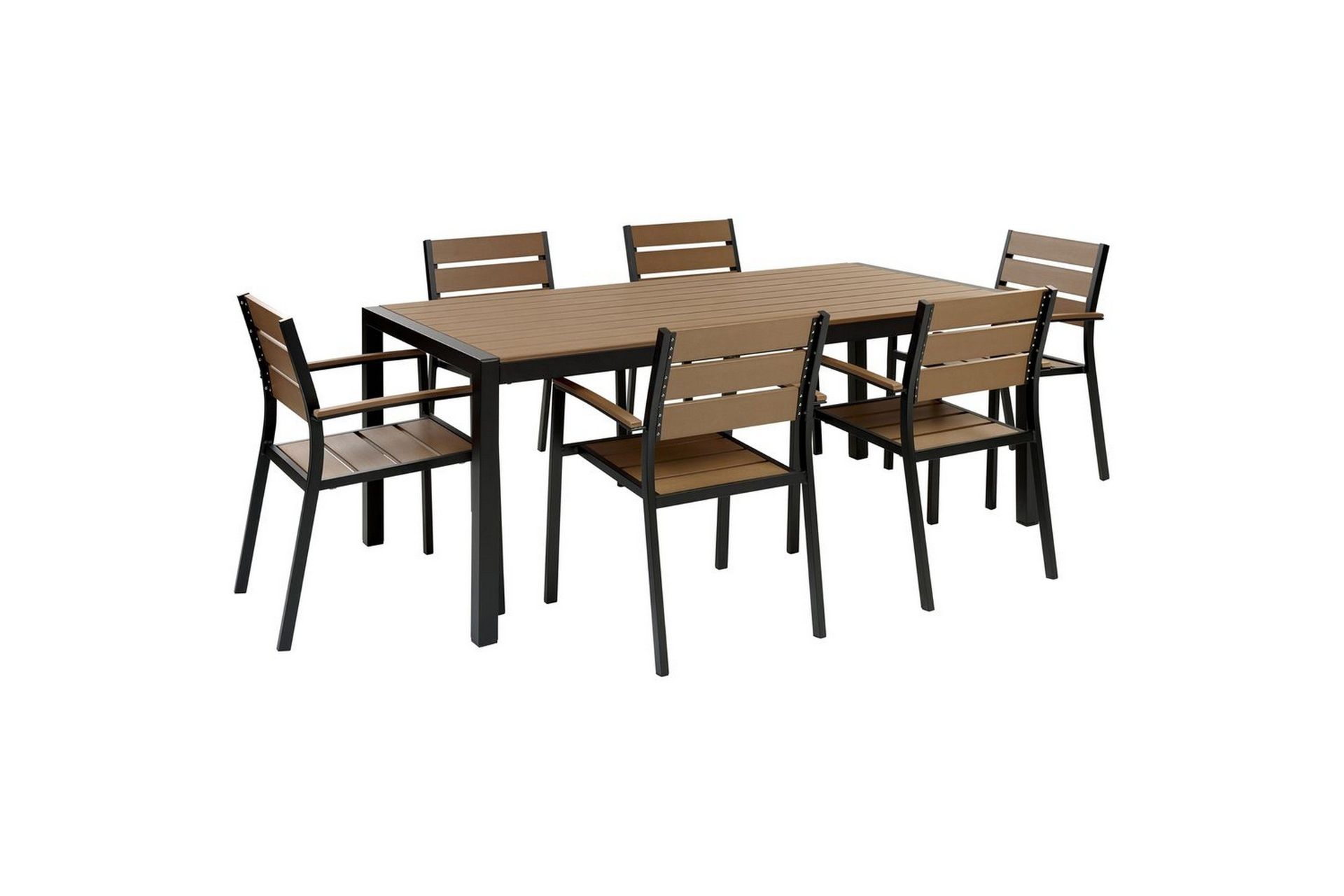 Matsalsset Beliani Vernio Ljus trä/svart Light wood\|\|Black -