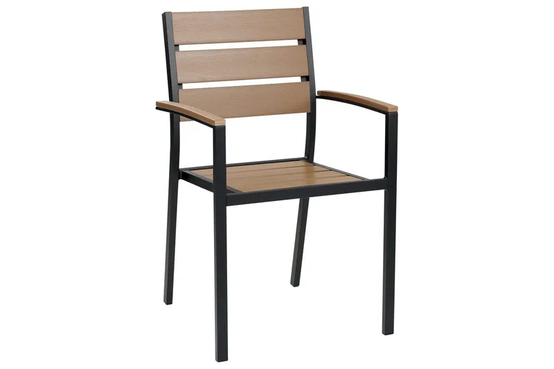 Matsalsset Beliani Vernio Ljus trä/svart Light wood||Black - Hagemøbler - Hagegruppe - Spisegrupper hage