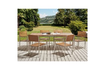Matsalsset Beliani Viareggio Light wood - Hagemøbler - Hagegruppe - Spisegrupper hage