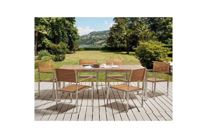 Matsalsset Beliani Viareggio Light wood - Hagemøbler - Hagegruppe - Spisegrupper hage