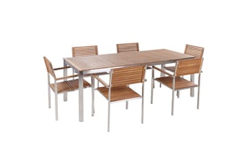 Matsalsset Beliani Viareggio Light wood - Hagemøbler - Hagegruppe - Spisegrupper hage