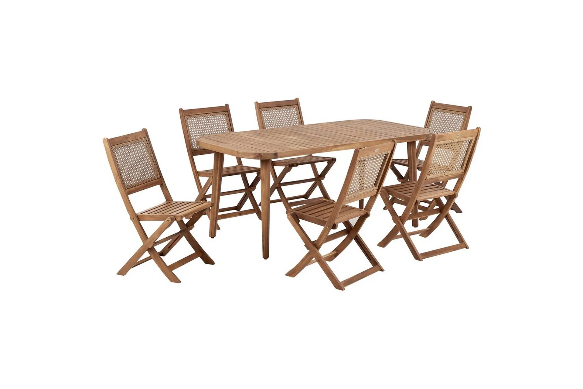 Matsalsset Beliani Paraggi 6-Sits Light wood -