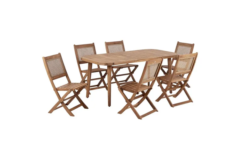 Matsalsset Beliani Paraggi 6-Sits Light wood, undefined