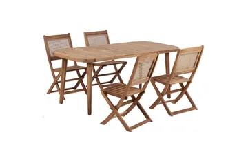 Matsalsset Beliani Paraggi 4-Sits Light wood - Hagemøbler - Hagegruppe - Spisegrupper hage