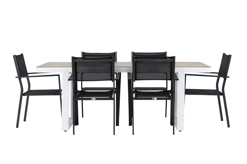 Merlo Spisegruppe cm Rektangulær med 6 Copacabana Stoler, Hvit