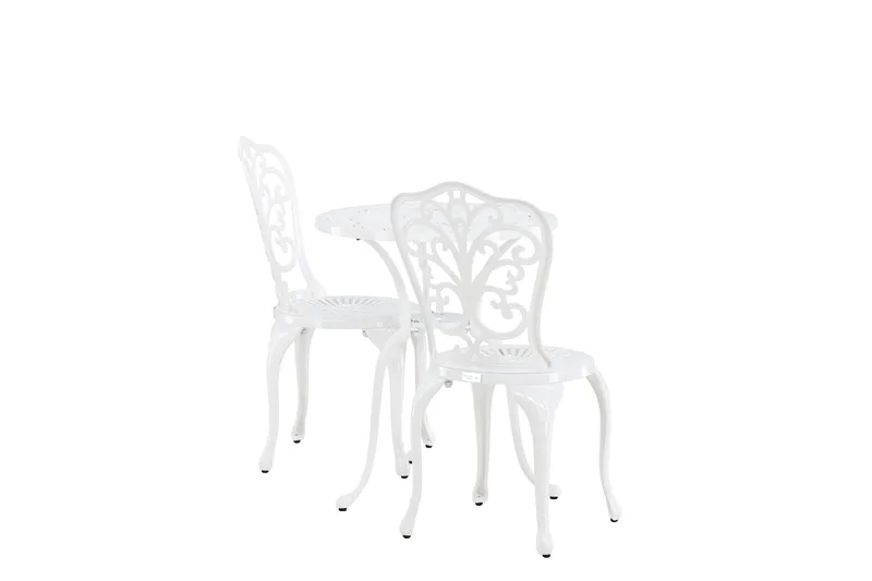 Nandin Spisegruppe + 2 stoler - Hvit - Hagemøbler - Hagegruppe - Spisegrupper hage