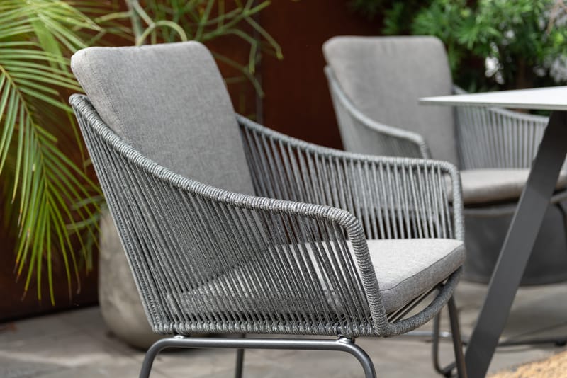 OPAL Spisegruppe 160 & 4 lenestoler - Grå - Hagemøbler - Hagegruppe - Spisegrupper hage