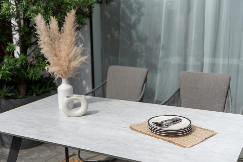 OPAL Spisegruppe 160 & 4 lenestoler - Grå - Hagemøbler - Hagegruppe - Spisegrupper hage