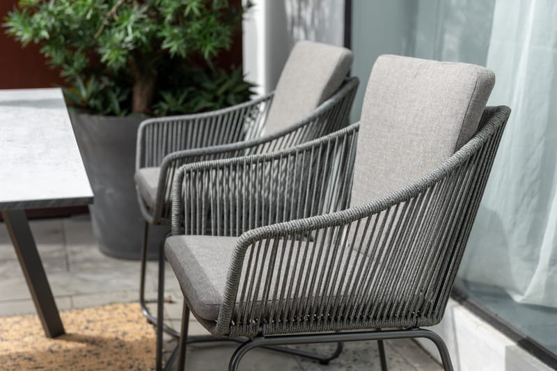 OPAL Spisegruppe 160 & 4 lenestoler - Grå - Hagemøbler - Hagegruppe - Spisegrupper hage