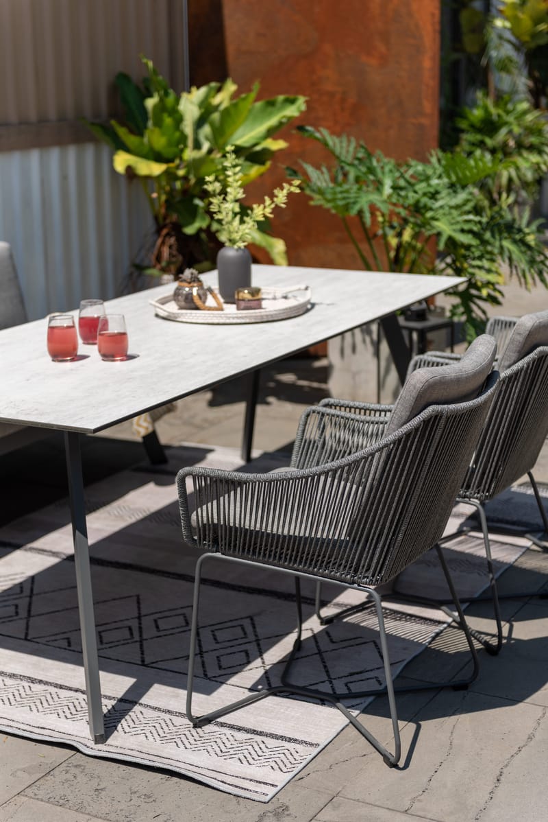 OPAL Spisegruppe 220 & 6 lenestoler - Grå - Hagemøbler - Hagegruppe - Spisegrupper hage